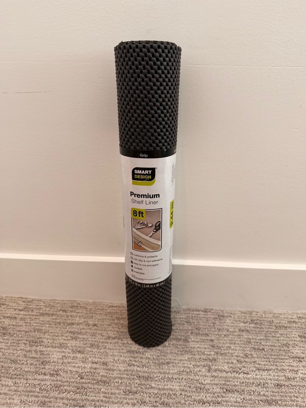 NEW! Premium Black Shelf Liner - 8 ft